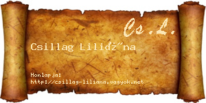 Csillag Liliána névjegykártya
